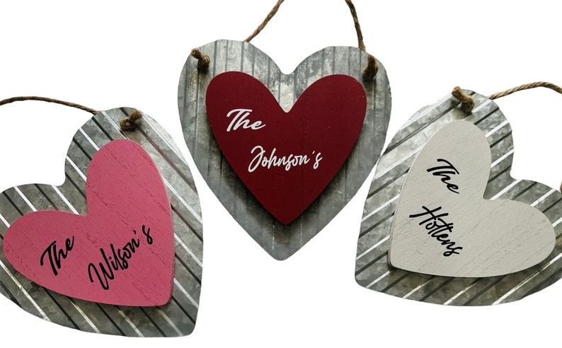 Personalized Wooden Heart Sign for Valentine's Day